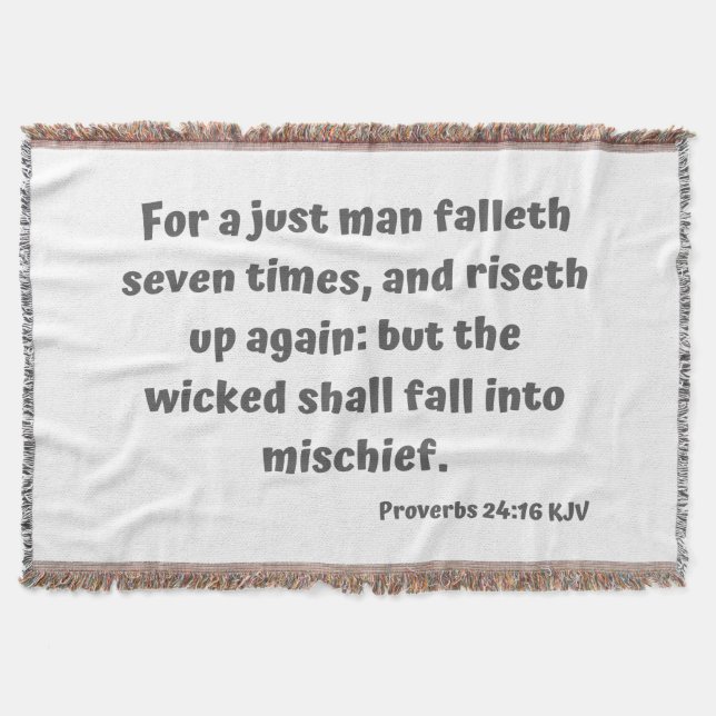 Proverbs 24:16 KJV Bible Verse Scripture Filt (Framsidan)