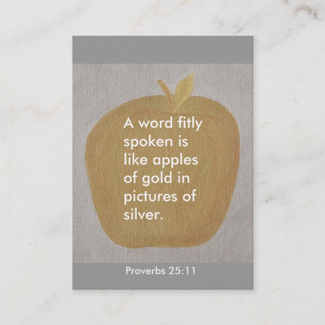 Proverbs 25:11, A ord, äppelkort Visitkort (Framsida)