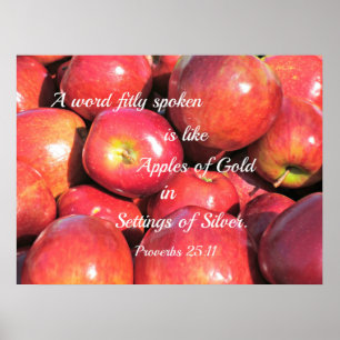 Proverbs 25:11 A ord, frikostigt talat, är som... Poster