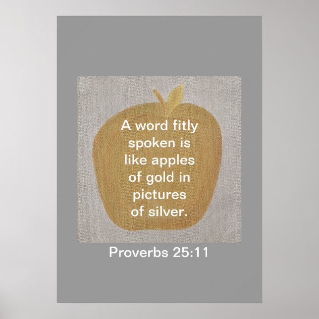Proverbs 25:11 Guld Apple Silver Poster (Framsidan)