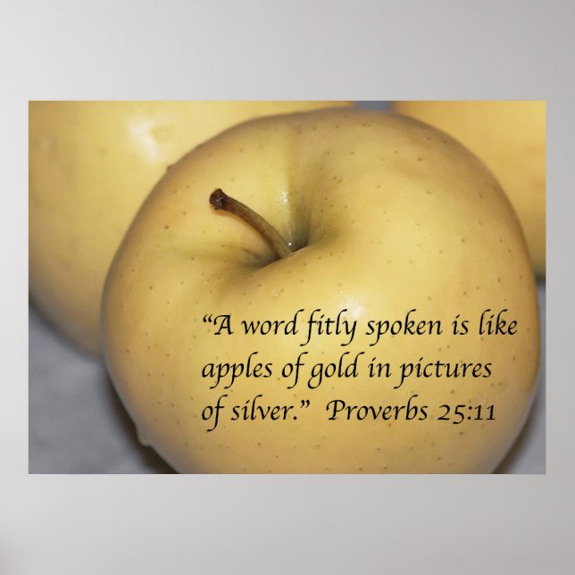 Proverbs 25:11 Skriptutskrift Poster (Framsidan)
