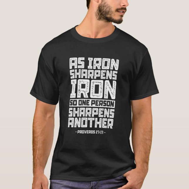 Proverbs 2717 Bible Quote Christian Scriptures Rel T Shirt (Framsida)