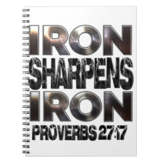 Proverbs 27-17 Järn-hajpens Järn Anteckningsbok