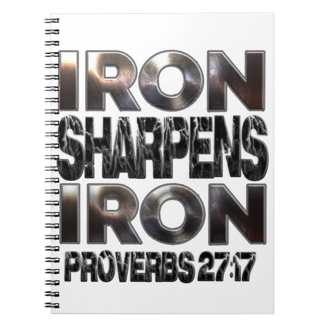 Proverbs 27-17 Järn-hajpens Järn Anteckningsbok (Framsidan)
