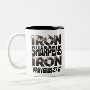 Proverbs 27-17 Järn-hajpens Järn Två-Tonad Mugg