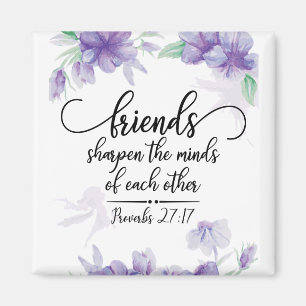Proverbs 27:17 Vänner skärpa sinnet Magnet