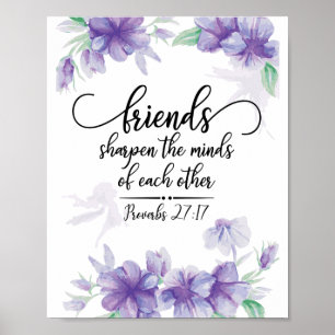 Proverbs 27:17 Vänner skärpa sinnet Poster