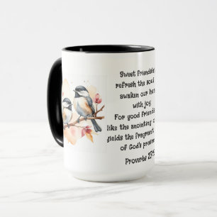 Proverbs 27:9 Vänskap Bible Quote Cute Birds Mugg