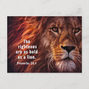 Proverbs 28:1 Bible Righteous är djärv som Lejon Vykort