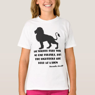 Proverbs 28:1 Bible Verse Quote KJV Girl's T Shirt