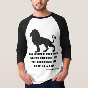 Proverbs 28:1 Bible Verse Quote KJV Manar 3/4 T Shirt