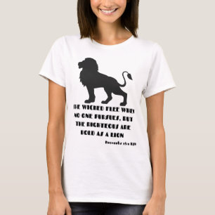 Proverbs 28:1 Bible Verse Quote KJV Womans's T Shirt