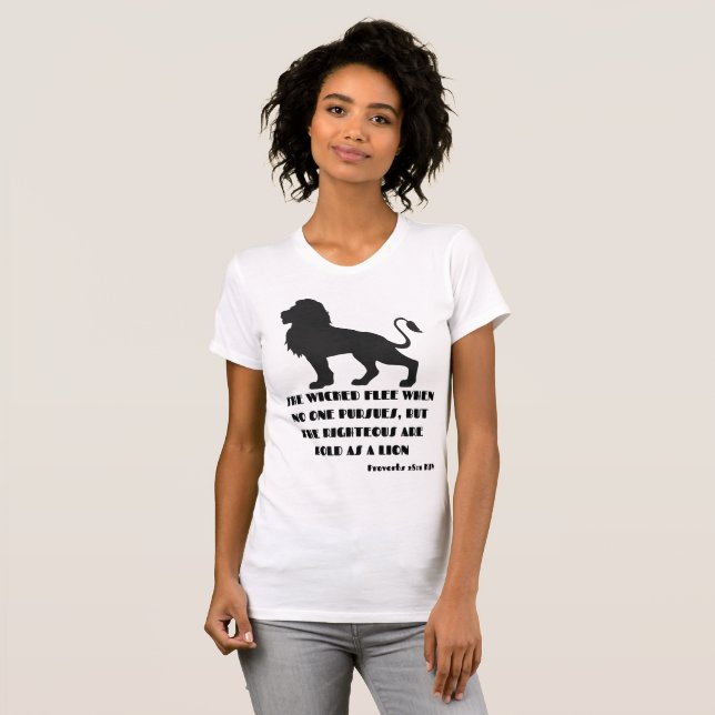 Proverbs 28:1 Bible Verse Quote KJV Women's T Shirt (Hel framsida)