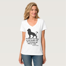 Proverbs 28:1 Bible Verse Quote KJV Womens V-Nacke T Shirt