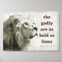 Proverbs 28:1 fet medan lejon poster