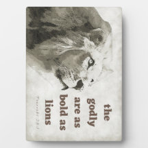 Proverbs 28:1 fet som lejon-plack