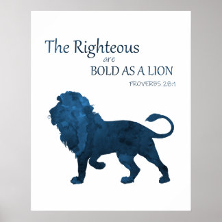 Proverbs 28 1 fet som Lejon Poster