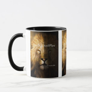 Proverbs 28:1 KJV Bible Quote Two-Tone Mugg
