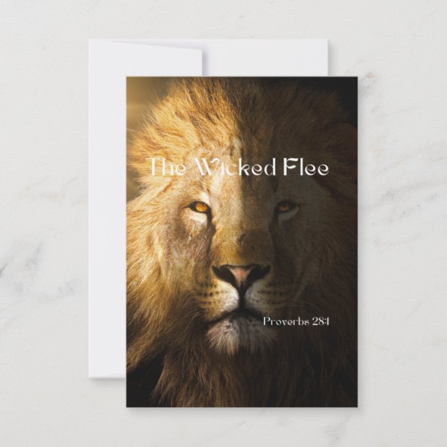 Proverbs 28:1 KJV-platta gratulationskort för bibe Kort (Framsida)