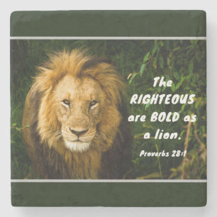 Proverbs 28:1 Righteous är djärv som Lejon bibel Stenunderlägg