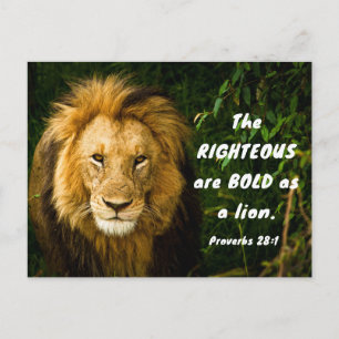 Proverbs 28:1 Righteous är djärv som Lejon bibel Vykort