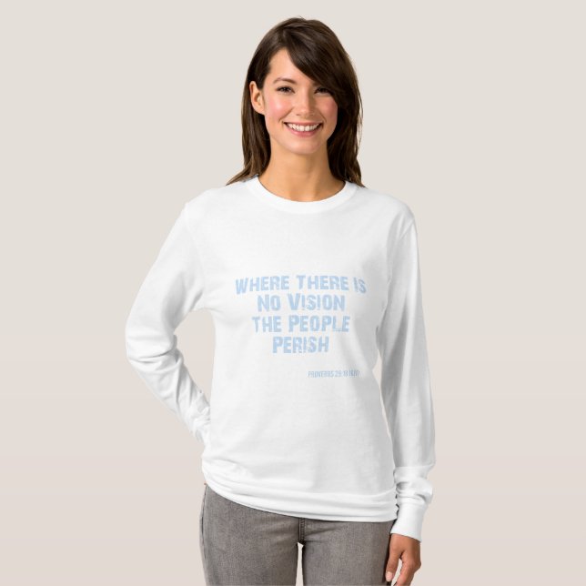 Proverbs 29:18 Bible Verse KJV Quote Women's T Shirt (Hel framsida)