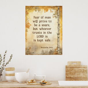 Proverbs 29:25: Rädsla för människans bibel Verse Poster