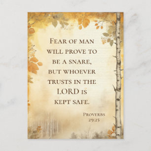 Proverbs 29:25: Rädsla för människans bibel Verse Vykort