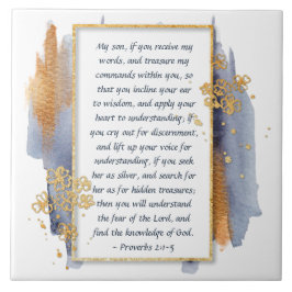 Proverbs 2:1-5 Lär ditt öra till Wisdom Kakelplatta