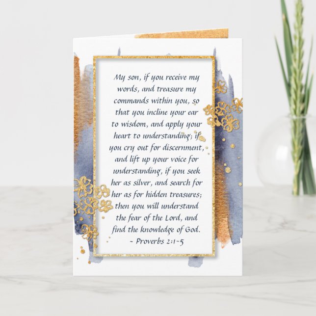 Proverbs 2:1-5 Lär ditt öra till Wisdom Kort (Framsida)