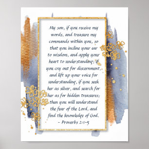 Proverbs 2:1-5 Min son, om du får min ord Poster