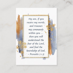 Proverbs 2:1,5 Min son, om du får min Ord Visitkort