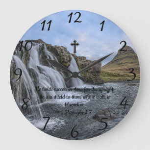 Proverbs 2:7:Christian Faith prayer Stor Klocka