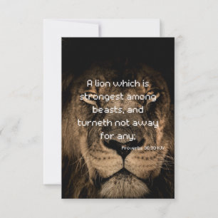 Proverbs 30:30 KJV Bible Verse Flat Greeting Card Kort