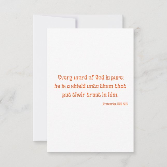 Proverbs 30:5 Bible Verse Scripture Flat Hälsning Kort (Framsida)