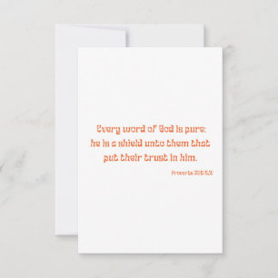 Proverbs 30:5 Bible Verse Scripture Flat Hälsning Kort