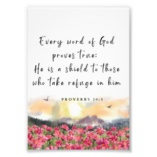 Proverbs 30:5 Christian Bible Verse Fototryck