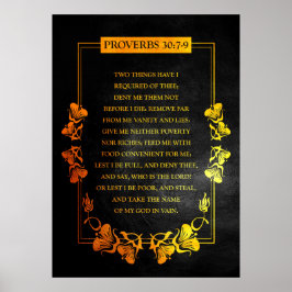 Proverbs 30:7-9 Bible Verse Poster