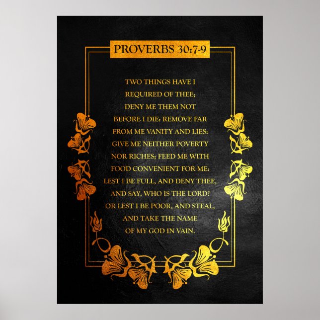 Proverbs 30:7-9 Bible Verse Poster (Framsidan)