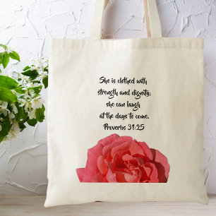 Proverbs 31:25 Anpassningsbar Bible Verse Ro Tygkasse