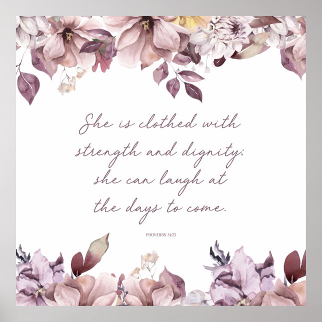 Proverbs 31:25, Bible Verse Print, Strength Poster (Framsidan)
