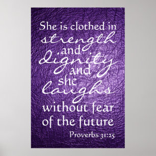 Proverbs 31:25 bible verse verse poster