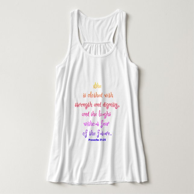 Proverbs 31:25 (FEARLESS) Linne Med Racerback (Design framsida)