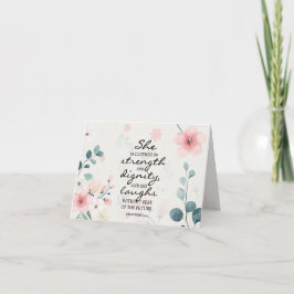 Proverbs 31:25 Hon är klädd i styrka Kort