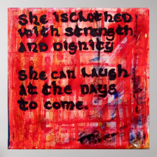 Proverbs 31:25 - Hon är klädd i styrka Poster