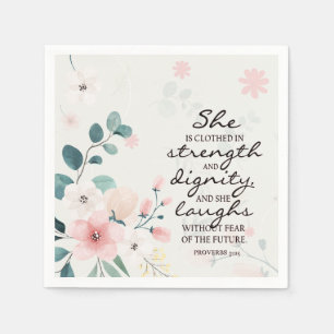 Proverbs 31:25 Hon är klädd med styrka Pappersservett
