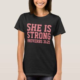 PROVERBS 31:25 HON ÄR STARK, Christian T-shirts