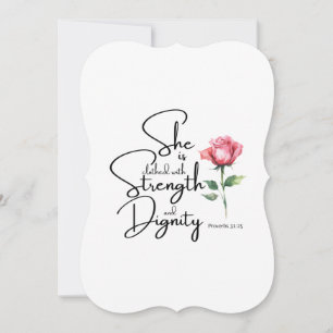 Proverbs 31:25 Hon är täckt bibelblomma