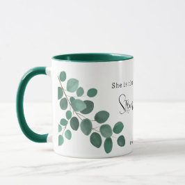 Proverbs 31:25 Inspirational Scripture Eucalyptus Mugg