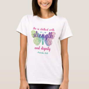 Proverbs 31:25, klätt med styrka t shirt